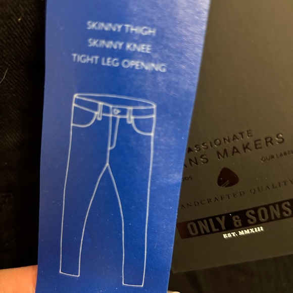 Only & Sons men’s skinny Jean in black distressed NWT - Picture 4 of 9